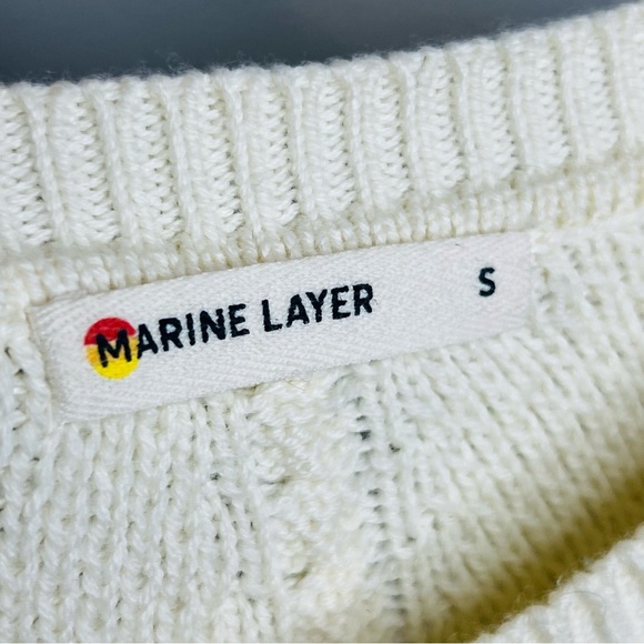 Marine Layer Jada Crewneck Womens sweater ivory sz small pullover knit - Picture 5 of 6